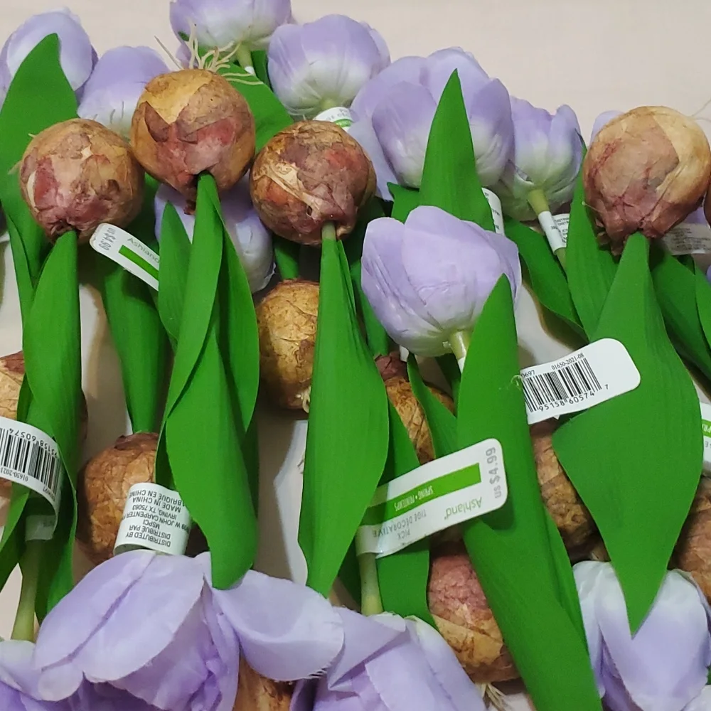 23 Faux Purple Tulip Bulbs